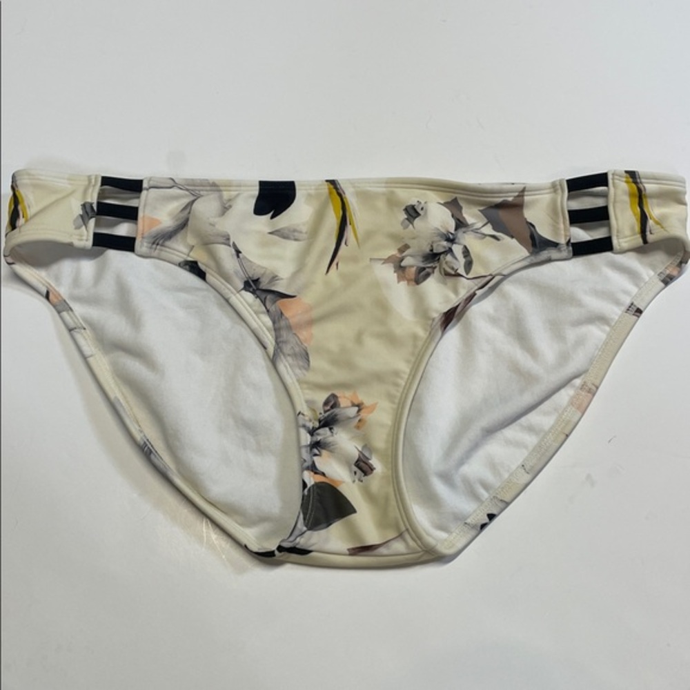 Athleta Floral Bikini Seim Bottom Strappy Side Mid Rise Women Size Large - Picture 1 of 5
